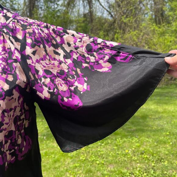 Y2K 00s Vtg Floral Festival Whimsigoth Asymmetrical Rampage One Shoulder Top XS - Picture 6 of 12